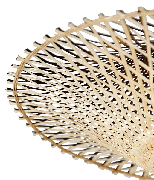 Moderná oblúková lampa biela orientálny tienidlo s bambusom 50 cm - XXL Rina