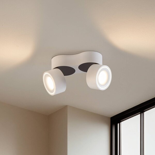 Arcchio LED stropné bodové svetlá Rotari, biely, 2-pl., 2270 lm, Biela / opálová, Chodba, Hliník, Moderný, Stropné svetlo