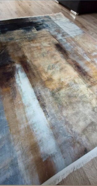 HU Sivo hnedo modrý moderný koberec VELVET WL087 Rozmer: 50x80 cm