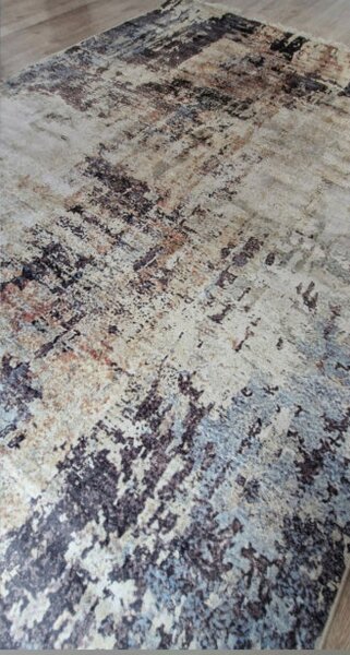Moderný koberec VELVET M299 – sivá, béžová, modrá Rozmer: 50x80 cm