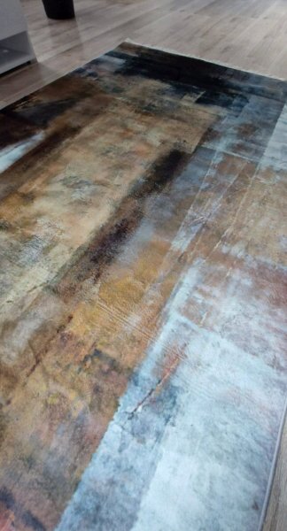 HU Sivo hnedo modrý moderný koberec VELVET WL087 Rozmer: 50x80 cm