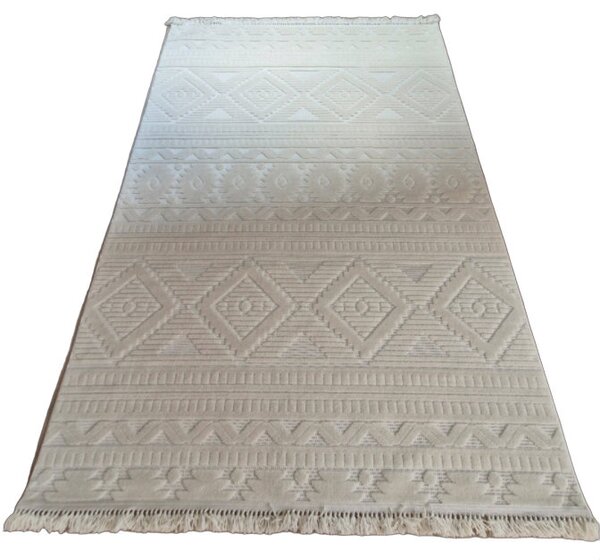 HU Krémovo, béžový moderný koberec TWIST CREAM 23929A Rozmer: 60x100 cm