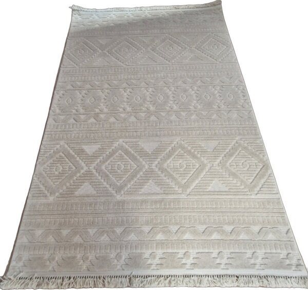 HU Béžový moderný koberec TWIST BEIGE 23929A Rozmer: 60x100 cm