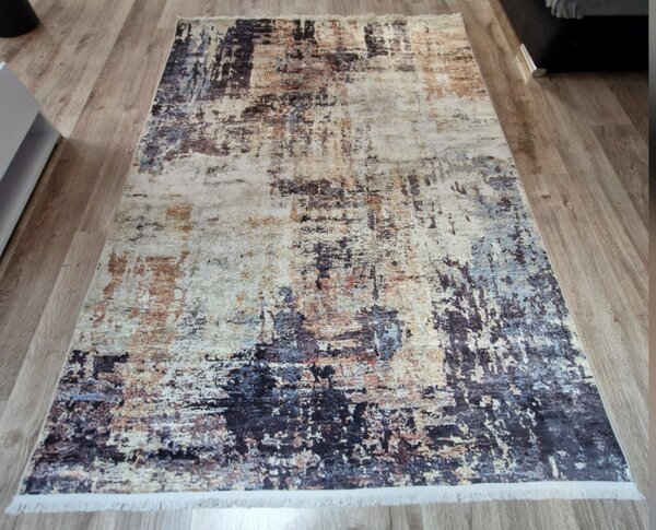 Moderný koberec VELVET M299 – sivá, béžová, modrá Rozmer: 50x80 cm