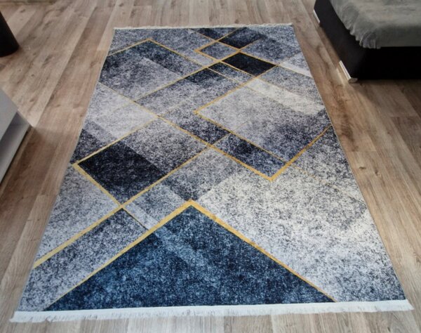 HU Sivo modrý moderný koberec VELVET LH024 Rozmer: 50x80 cm