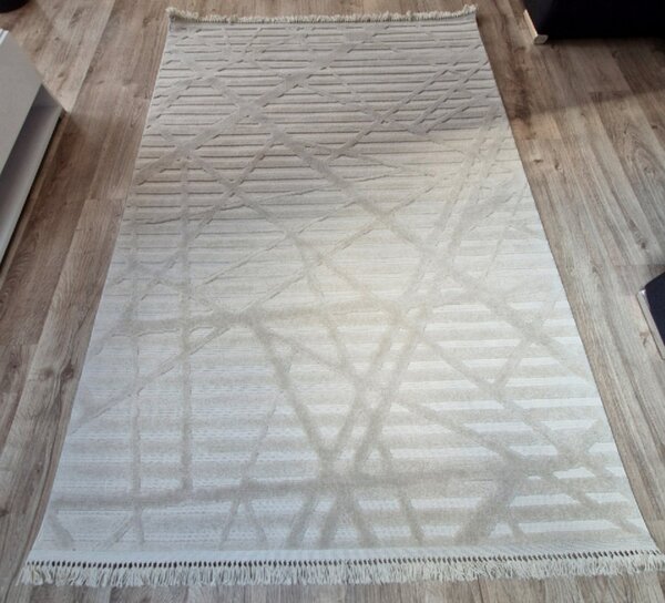 HU Krémovo, béžový moderný koberec TWIST CREAM 20294A Rozmer: 60x100 cm