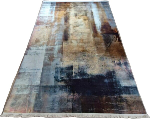 HU Sivo hnedo modrý moderný koberec VELVET WL087 Rozmer: 50x80 cm