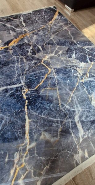 Modro-sivý koberec s nízkym vlasom VELVET M281 – moderný dizajn Rozmer: 50x80 cm