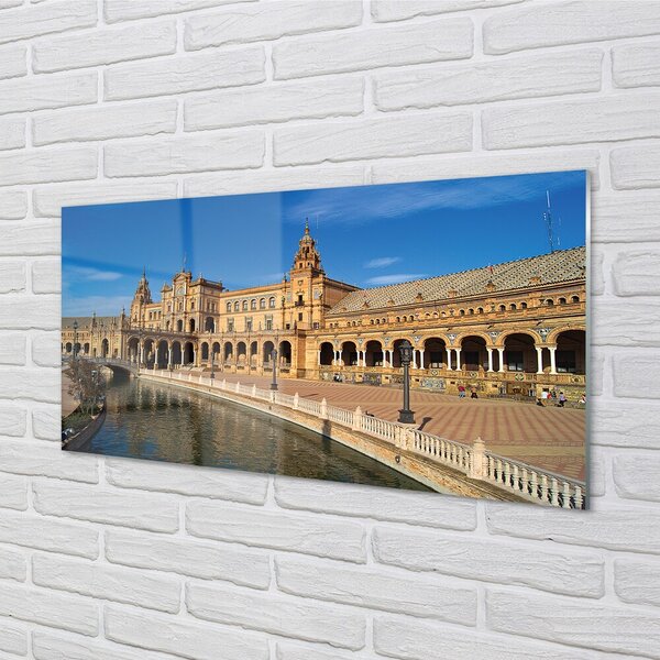 Sklenený obraz Spain Old Market City 100x50 cm 2 Prívesky