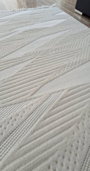 HU Krémovo, béžový moderný koberec TWIST CREAM 30629A Rozmer: 60x100 cm
