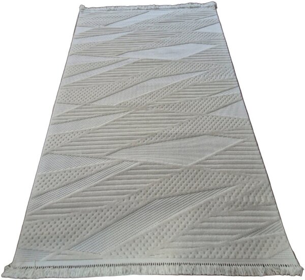 HU Krémovo, béžový moderný koberec TWIST CREAM 30629A Rozmer: 60x100 cm
