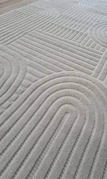 Moderný boho koberec TWIST BEIGE 31368A – béžový obdĺžnikový Rozmer: 60x100 cm