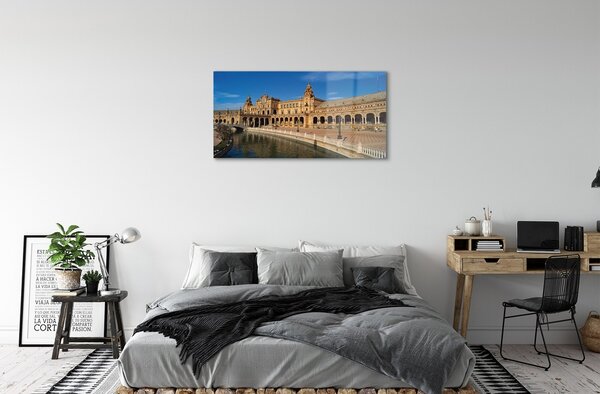 Sklenený obraz Spain Old Market City 100x50 cm 2 Prívesky