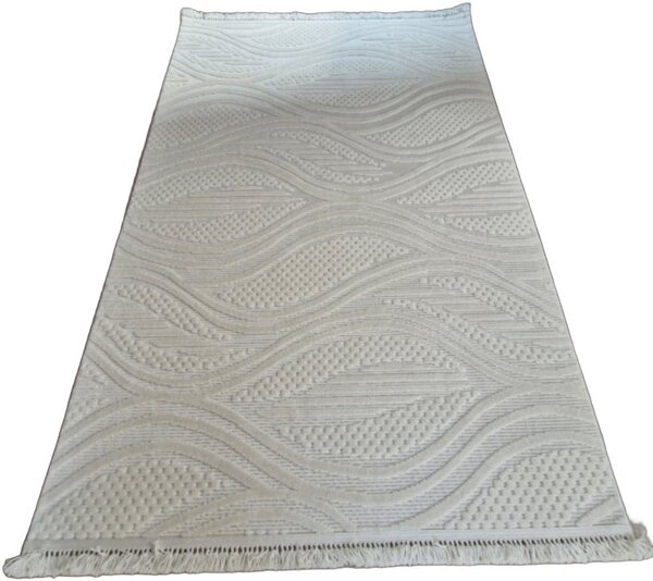 HU Krémovo, béžový moderný koberec TWIST CREAM 31204A Rozmer: 60x100 cm