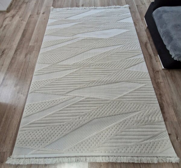 HU Krémovo, béžový moderný koberec TWIST CREAM 30629A Rozmer: 60x100 cm