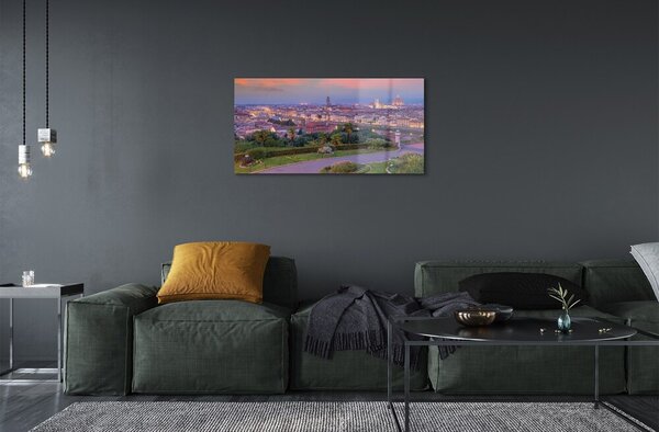 Sklenený obraz rieka Taliansko Panorama 100x50 cm 2 Prívesky