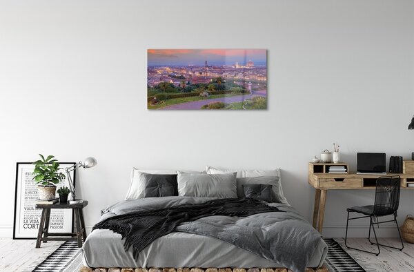 Sklenený obraz rieka Taliansko Panorama 100x50 cm 2 Prívesky