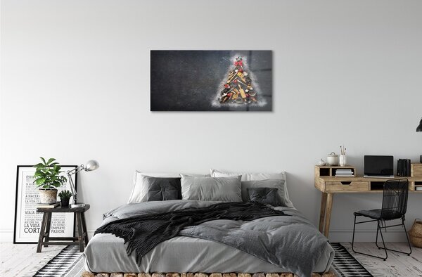Sklenený obraz vianočné ozdoby 100x50 cm 2 Prívesky