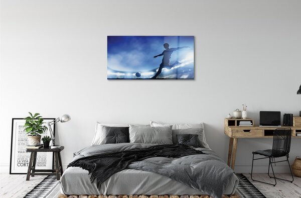 Obraz na skle Modré svetlo muž 100x50 cm 2 Prívesky