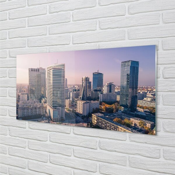 Sklenený obraz Varšava mrakodrapy panorámu 100x50 cm 2 Prívesky