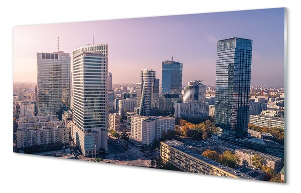 Sklenený obraz Varšava mrakodrapy panorámu 100x50 cm 2 Prívesky