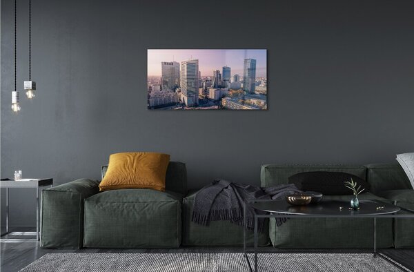 Sklenený obraz Varšava mrakodrapy panorámu 100x50 cm 2 Prívesky
