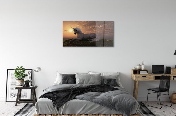 Sklenený obraz Unicorn horské slnko 100x50 cm 2 Prívesky