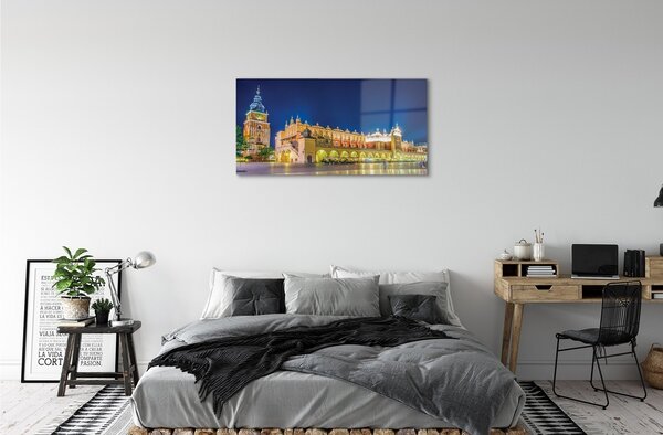 Sklenený obraz Sukiennice noc 100x50 cm 2 Prívesky