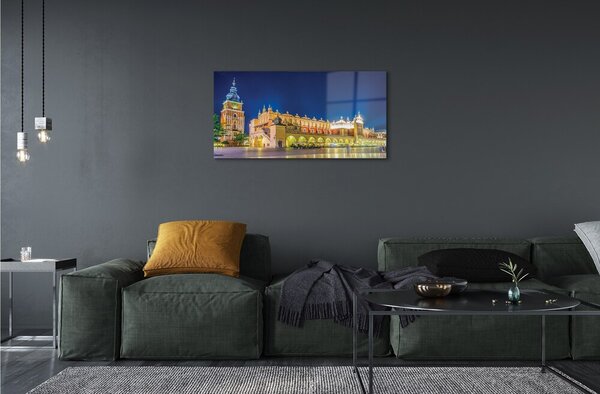 Sklenený obraz Sukiennice noc 100x50 cm 2 Prívesky