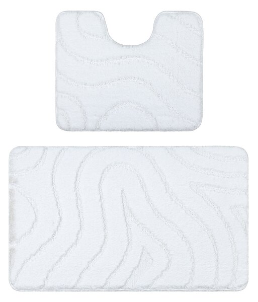 Komplet 2-diel. koberec SUPREME WAVES protišmykový - biely