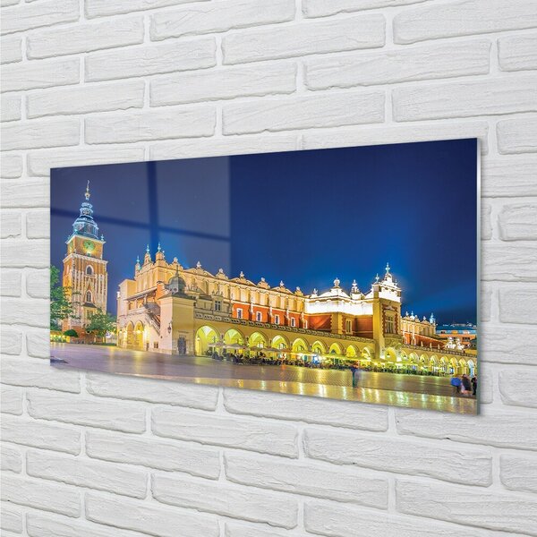 Sklenený obraz Sukiennice noc 100x50 cm 2 Prívesky
