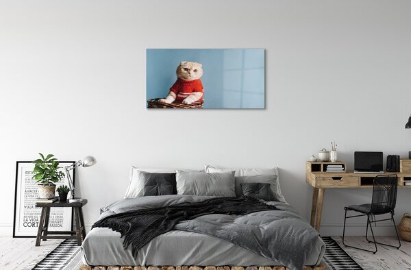 Sklenený obraz sediaci mačka 100x50 cm 2 Prívesky