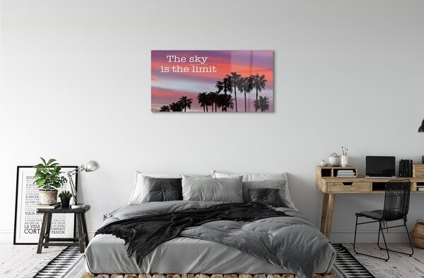 Obraz na skle Palm západu slnka 100x50 cm 2 Prívesky