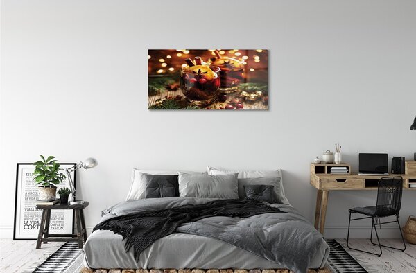 Obraz na skle Winter škoricový čaj 100x50 cm 2 Prívesky