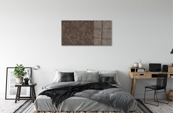 Obraz na skle drevené šesťuholníky 100x50 cm 2 Prívesky