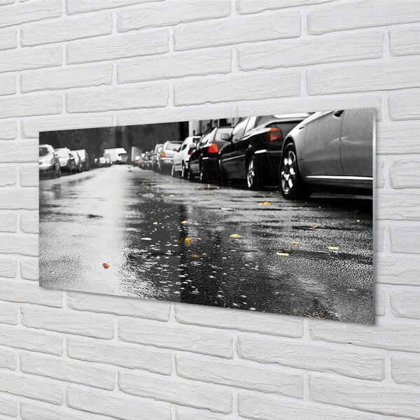 Obraz na skle Car jesenné lístie cesty 100x50 cm 2 Prívesky