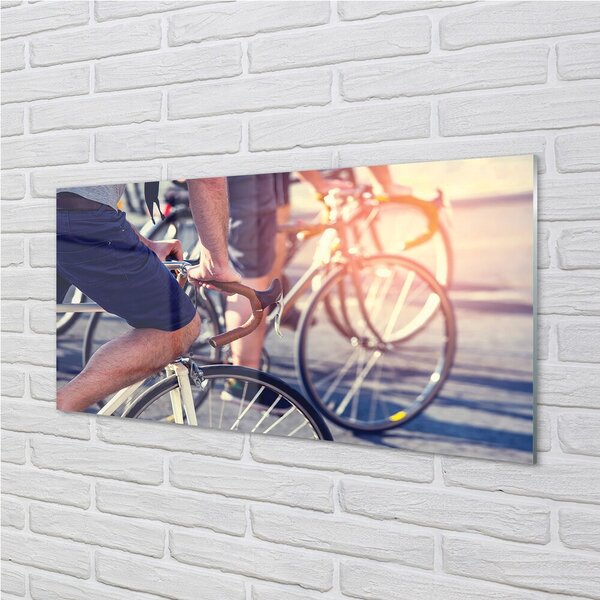 Obraz na skle cyklisti ľudí 100x50 cm 2 Prívesky