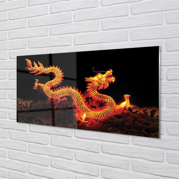 Sklenený obraz Gold dragon 100x50 cm 2 Prívesky