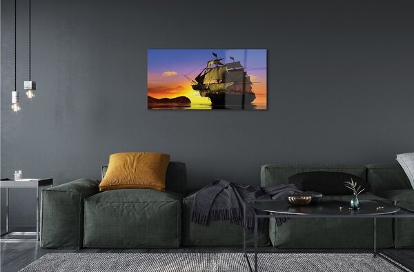 Obraz na skle Sky ship sea 100x50 cm 2 Prívesky