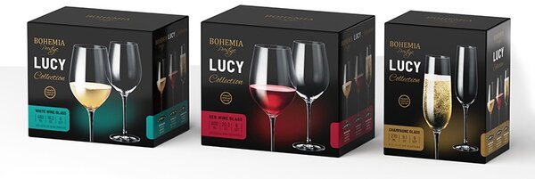 BOHEMIA PRESTIGE LUCY POHÁR NA ČERVENÉ VÍNO 600ML SADA 6KS