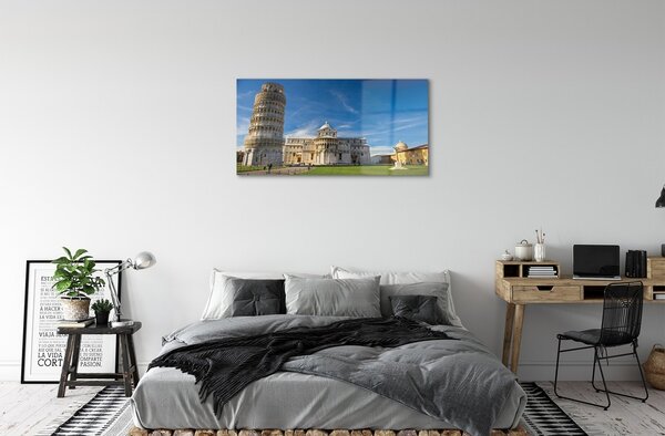 Sklenený obraz Italy Šikmá veža katedrály 100x50 cm 2 Prívesky