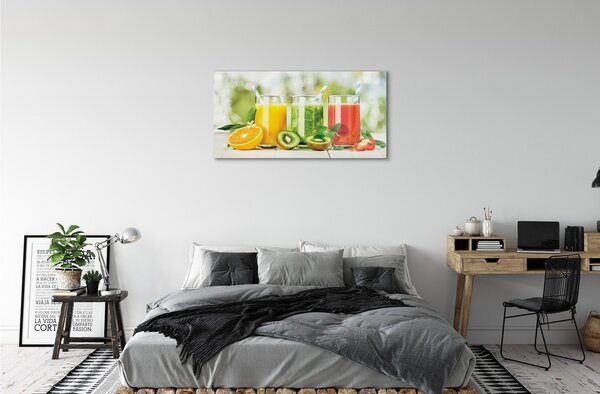 Obraz na skle Koktaily Strawberry Kiwi 100x50 cm 2 Prívesky