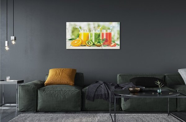 Obraz na skle Koktaily Strawberry Kiwi 100x50 cm 2 Prívesky