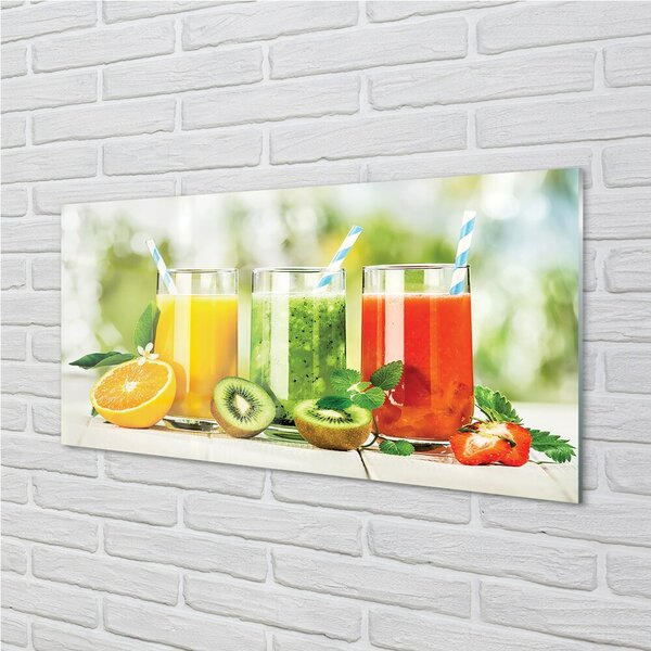 Obraz na skle Koktaily Strawberry Kiwi 100x50 cm 2 Prívesky