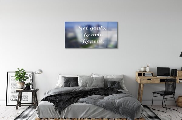 Obraz na skle nápis biela 100x50 cm 2 Prívesky