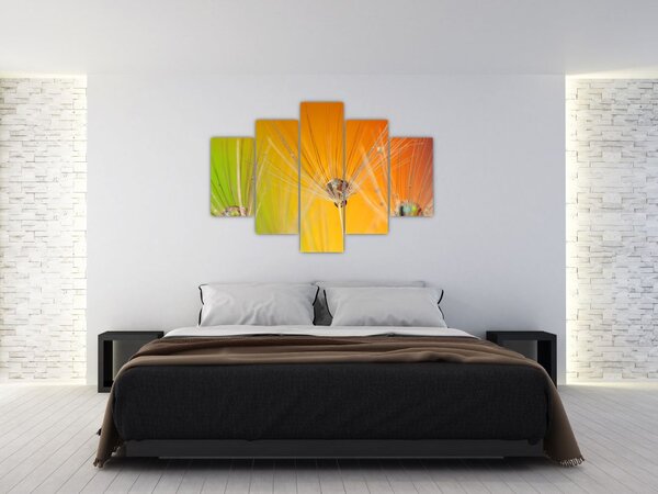 Obraz kvapiek na rastline (150x105 cm)