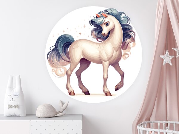 Nalepte.cz Čarovný kôň textilní prelepiteľná nálepka na stenu arch 20 x 20 cm