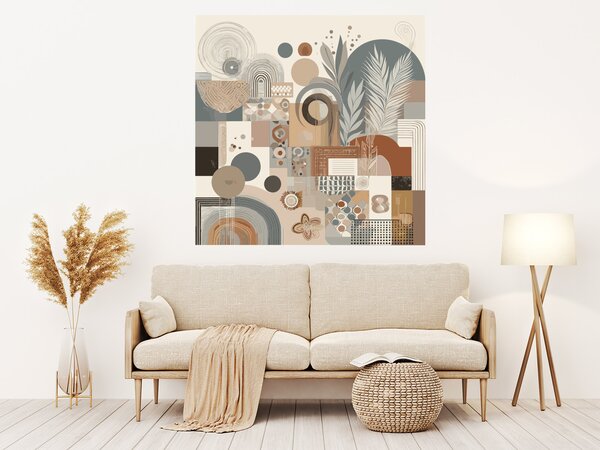 Nalepte.cz Boho abstrakt textilní prelepiteľná nálepka na stenu šírka 45 cm