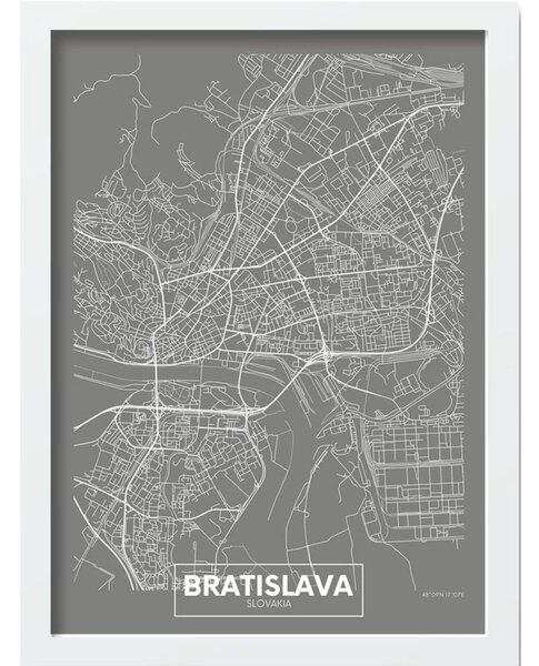 Plagát v ráme 40x55 cm Bratislava – Wallity
