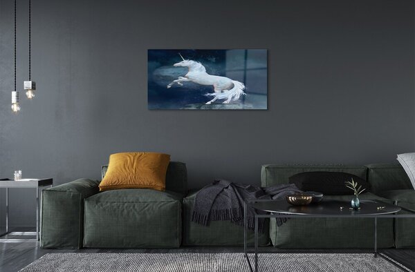 Sklenený obraz Unicorn planét sky 100x50 cm 2 Prívesky